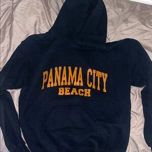 Gildan Black Hoodie with Orange Print